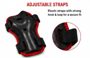 Kids Cycle Knee and Hand Guard Set, Safe and Durable Red