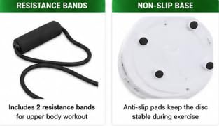 Waist Twisting Disc with Resistance Bands, ABS Material