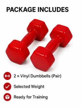 Vinyl Dumbbell Set Available in 1 KG, 2 KG, 3 KG, 4 KG & 5 KG (3KG)