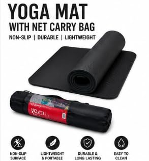 Yoga Mat with Net Carry Bag, Non-Slip, Durable & Lightweight