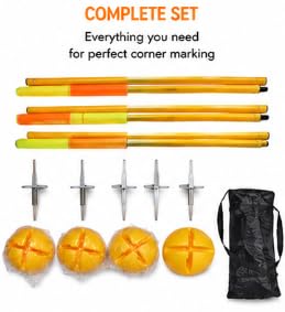 Football Corner Flag Set 150cm Spring Loaded PVC Poles