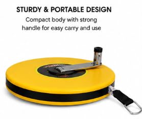 Fiber Measuring Tape, 50M/165FT, Classic Yellow