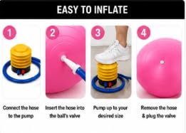 AL FALAH Anti-Burst Exercise Gym Ball with Foot Pump