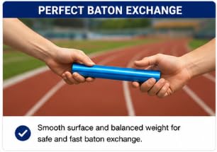 Aluminum Relay Baton Set, 30 cm, 6 Colors, Pack of 6