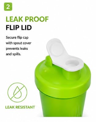 FALAH Shaker Bottle 600ml with Flip-Top Lid BLUE