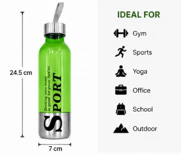 Sports Water Bottles Pack of 6 with Carrying Strap