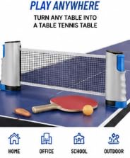Retractable Table Tennis Net with Adjustable Clamp, Portable