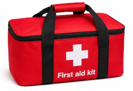 First Aid Kit Bag Only, Large Capacity Red Emergency Medical Bag