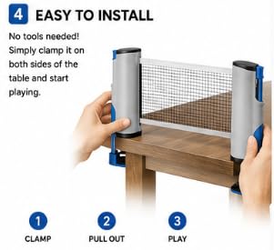FALAH Retractable Table Tennis Net with Spring Clamp