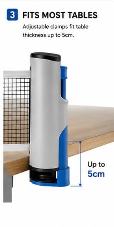 FALAH Retractable Table Tennis Net with Spring Clamp