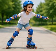 Kids Cycle Knee and Hand Guard Set, Safe and Durable Red