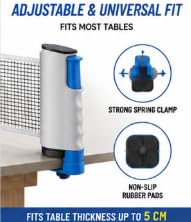 Retractable Table Tennis Net with Adjustable Clamp, Portable