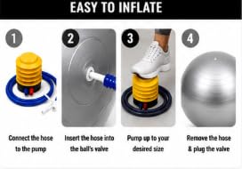 AL FALAH Anti-Burst Exercise Gym Ball with Foot Pump