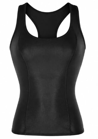 Women's Sauna Sweat Vest Body Shaper Tank Top, Black