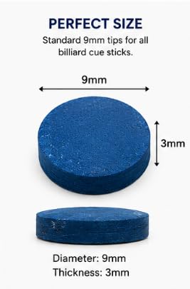 Master Billiard Cue Tips 9mm Blue Replacement Pool & Snooker