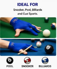 LIBO Billiards Blue 3 Finger Billiard Glove Pack of 12