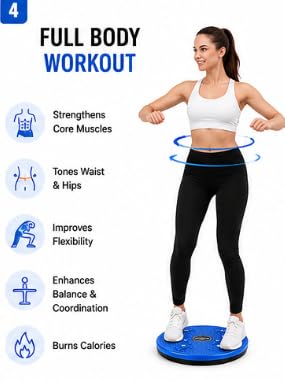 Waist Twisting Disc – 360° Fitness Balance Board with Anti-Slip Massage Surface | Core Strength, Waist Toning, Balance Training | Home Gym Exercise Equipment | Blue