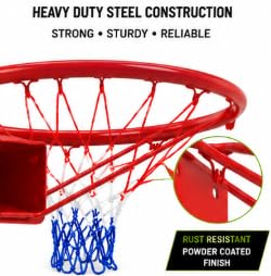 Heavy Duty Basketball Ring with Net 45 cm Steel Hoop Set