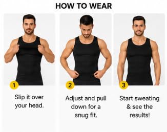 Sweat Shaper Men's Compression Tank Top for Workouts XL