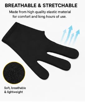 Black Billiard Snooker Three-Finger Glove Pack of 12