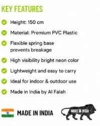 AI Falah PVC Spring Base Pole 150 cm, Neon Green