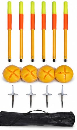 Football Corner Flag Set 150cm Spring Loaded PVC Poles