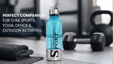 Sports Water Bottles Pack of 6 with Carrying Strap