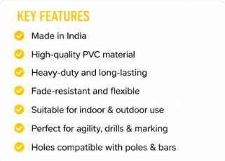 LYNEX Training Cone with Holes 38cm Yellow PVC Pack of 6