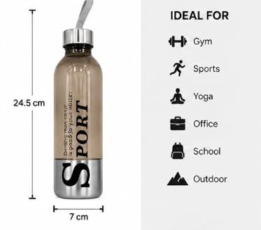 Sports Water Bottles Pack of 6 with Carrying Strap