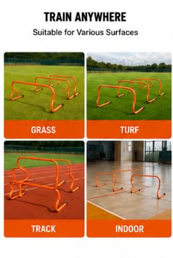 Speed Training Hurdles 15cm, Pack of 6, Lightweight PVC Agility Hurdles for Football, Soccer, Athletics, Fitness, Speed, Coordination and Sports Training