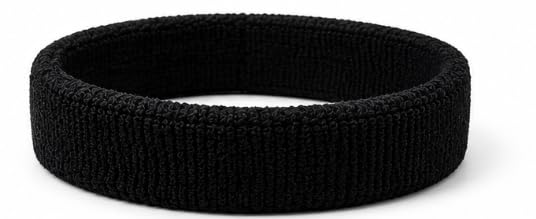 Sports Headband Soft Cotton Sweat Band for Gym & Running black