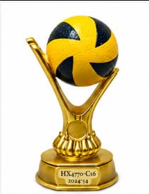 Volleyball Trophy Award, Gold Figurine with Ball on Top