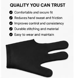 Black Billiard Snooker Three-Finger Glove Pack of 12