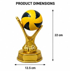 Volleyball Trophy Award, Gold Figurine with Ball on Top