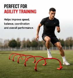 FALAH Arch Bend Hurdles for Agility & Speed Training, Red