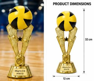 Volleyball Sports Trophy with Gold Finish, 27 cm