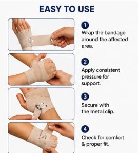 Elastic Bandage 7.5cm x 4.5m with Metal Clip, Pack of 8
