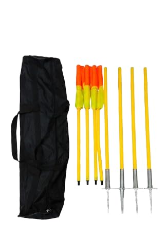Football Corner Flag Set with Spring Base, 4 Poles & Carry Bag