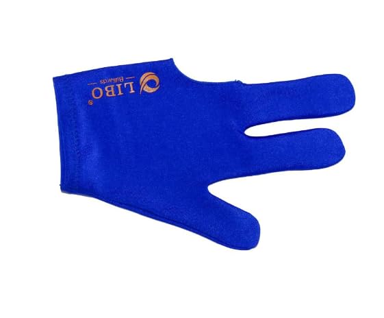 LIBO Billiards Blue 3 Finger Billiard Glove Pack of 12
