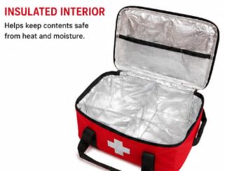 First Aid Kit Bag Only, Large Capacity Red Emergency Medical Bag