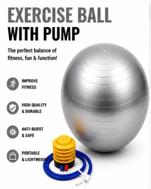 AL FALAH Anti-Burst Exercise Gym Ball with Foot Pump