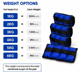 FALAH Adjustable Ankle & Wrist Weight Bags Pair Blue