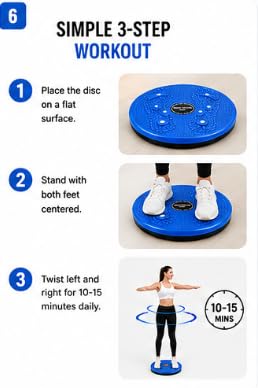 Waist Twisting Disc – 360° Fitness Balance Board with Anti-Slip Massage Surface | Core Strength, Waist Toning, Balance Training | Home Gym Exercise Equipment | Blue