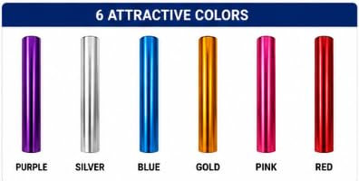 Aluminum Relay Baton Set, 30 cm, 6 Colors, Pack of 6