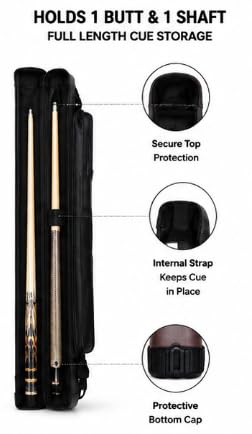 FALAH Snooker & Billiard Cue Carry Case with Shoulder Strap black