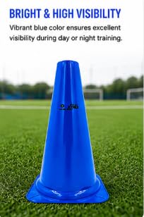 Training Cone Blue 30cm Heavy-Duty PVC Sports Cone Pack of 6