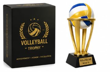 Volleyball Trophy Award with Engraved Base, Gold and Black