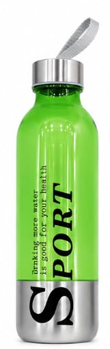 Sports Water Bottles Pack of 6 with Carrying Strap