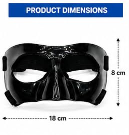 Face Guard Sports Mask, Black Glossy Finish, Protective