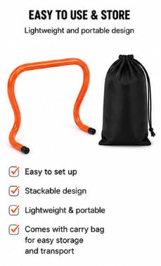 Speed Training Hurdles 15cm, Pack of 6, Lightweight PVC Agility Hurdles for Football, Soccer, Athletics, Fitness, Speed, Coordination and Sports Training